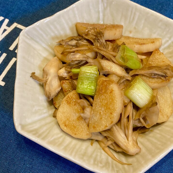 【食欲そそる】長芋ときのこのガリバタ炒め